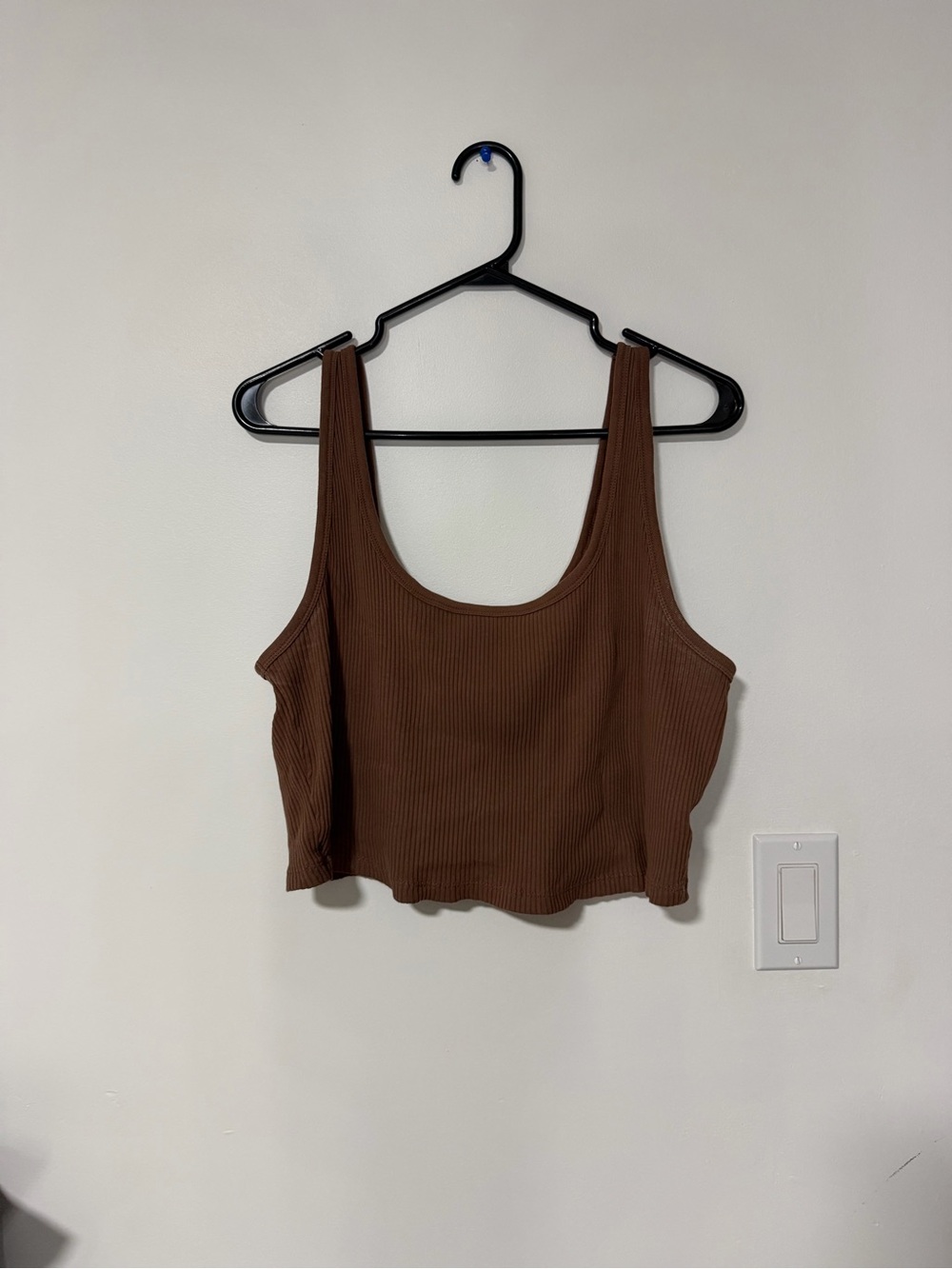 Old Navy Ribbed Scoop Crop Tank Top - Brown